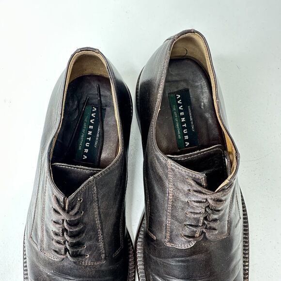 Avventura Brown Leather Dress Shoes Oxfords Made In Spain Mens Size 41 (9-9.5) main image 8